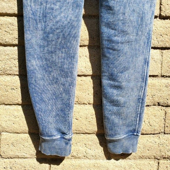 Calvin Klein Distressed Jogging Pants Jean Look Casual Comfy Acid Wash Sz M - Picture 5 of 12